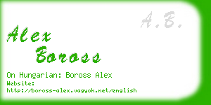 alex boross business card